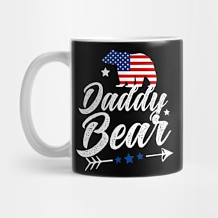 Daddy Bear Patriotic Flag Matching 4th Of July Mug